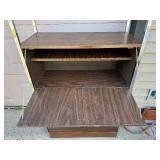Excellent Mid-Century Chrome & Walnut Lighted Wet Bar & Etagere Excellent Mid-Century Chrome & Walnut Lighted Wet Bar & Etagere