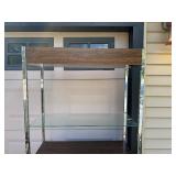 Excellent Mid-Century Chrome & Walnut Lighted Wet Bar & Etagere Excellent Mid-Century Chrome & Walnut Lighted Wet Bar & Etagere