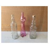 Lot of 3 Glass Bottles Lot of 3 Glass Bottles