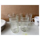 Norman Rockwell Mugs, Vtg Anchor Hocking Line Lites Barware, & A Cake Pan Norman Rockwell Mugs, Vtg Anchor Hocking Line Lites Barware, & A Cake Pan
