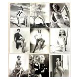 Set of 9 Vintage Hollywood Glamour Portrait Photographs Featuring Greta Garbo, Julie Newmar, Kin Novak, Cyd Charisse and more