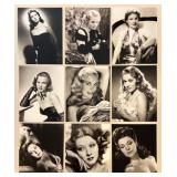 Set of 9 Vintage Hollywood Actress Publicity Photographs