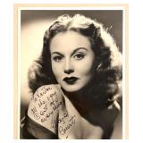 Autographed Hazel Court Vintage Portrait Photo with Inscription