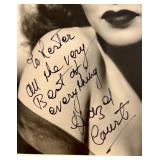 Autographed Hazel Court Vintage Portrait Photo with Inscription