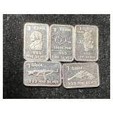 5 GRAMS .999 FINE SILVER FRACTIONAL PIECES 5 GRAMS .999 FINE SILVER FRACTIONAL PIECES