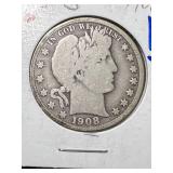 1908-O US BARBER HALF DOLLAR 1908-O US BARBER HALF DOLLAR