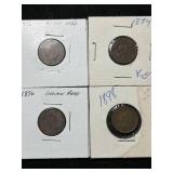 4 US INDIAN HEAD CENTS 1892 1894 1896 1898 4 US INDIAN HEAD CENTS 1892 1894 1896 1898