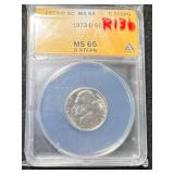 1973-D US JEFFERSON NICKEL ANACS MS65 5 STEPS 1973-D US JEFFERSON NICKEL ANACS MS65 5 STEPS
