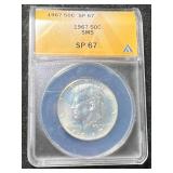 1967 US KENNEDY HALF DOLLAR ANACS SP67 1967 US KENNEDY HALF DOLLAR ANACS SP67