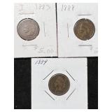 3 US INDIAN HEAD CENTS 1883 1888 1889 3 US INDIAN HEAD CENTS 1883 1888 1889