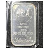 1 TROY OZ .999 FINE SILVER SILVERTOWNE BAR 1 TROY OZ .999 FINE SILVER SILVERTOWNE BAR