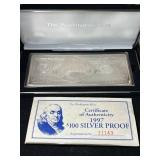 4 TROY OZ .999 FINE SILVER $100 BILL DESIGNED BAR 4 TROY OZ .999 FINE SILVER $100 BILL DESIGNED BAR