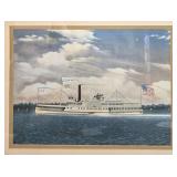 Vanguard Studios Framed Steamboat Art Print M. Martin 29x35 Inches Vanguard Studios Framed Steamboat Art Print M. Martin 29x35 Inches