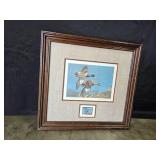 Richard W. Plasschaert Signed 1979 Duck Stamp Print with Framed Stamp Richard W. Plasschaert Signed 1979 Duck Stamp Print with Framed Stamp