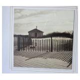 Framed Black and White Art Print of Cottage with Dune Fence 28x28 Inch Framed Black and White Art Print of Cottage with Dune Fence 28x28 Inch