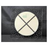 Decorative Metal Wall Plaque with Ornate Floral Medallion and Display Stand Decorative Metal Wall Plaque with Ornate Floral Medallion and Display Stand