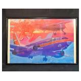 Paul Melia Signed US Air Aviation Framed Artwork 24x36 Paul Melia Signed US Air Aviation Framed Artwork 24x36