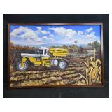 Framed Original Farm Tractor Painting Signed MFR 1997, 25x37 Inches Framed Original Farm Tractor Painting Signed MFR 1997, 25x37 Inches