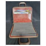 Lot of Marketing Brochures and Materials in Brown Leather Portfolio Case Lot of Marketing Brochures and Materials in Brown Leather Portfolio Case