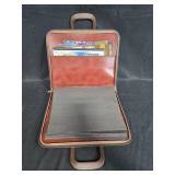 Lot of Marketing Brochures and Materials in Brown Leather Portfolio Case Lot of Marketing Brochures and Materials in Brown Leather Portfolio Case