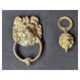 Pair of Vintage Brass Lion Head Door Knockers Pair of Vintage Brass Lion Head Door Knockers