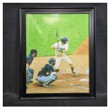 Framed Baseball Artwork and Black-and-White Photo, 23x19 Inches Framed Baseball Artwork and Black-and-White Photo, 23x19 Inches