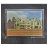 16x12 Brussels Grand Place Print with Green and Red Stripes 16x12 Brussels Grand Place Print with Green and Red Stripes