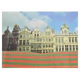 16x12 Brussels Grand Place Print with Green and Red Stripes 16x12 Brussels Grand Place Print with Green and Red Stripes