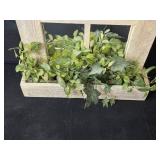 Rustic Window Frame Wall Mirror with Faux Greenery Planter Box Rustic Window Frame Wall Mirror with Faux Greenery Planter Box