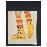 Vintage Kastinger Yellow Ski Boots with Striped Socks Poster Vintage Kastinger Yellow Ski Boots with Striped Socks Poster