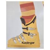 Vintage Kastinger Yellow Ski Boots with Striped Socks Poster Vintage Kastinger Yellow Ski Boots with Striped Socks Poster