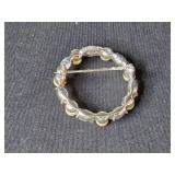 Marvella Circular Brooch with Faux Pearls and Rhinestones Marvella Circular Brooch with Faux Pearls and Rhinestones