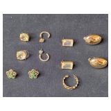 Collection of Pairs Gold Tone Fashion Earrings with Various Designs Collection of Pairs Gold Tone Fashion Earrings with Various Designs