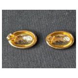 Collection of Pairs Gold Tone Fashion Earrings with Various Designs Collection of Pairs Gold Tone Fashion Earrings with Various Designs