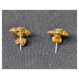 Collection of Pairs Gold Tone Fashion Earrings with Various Designs Collection of Pairs Gold Tone Fashion Earrings with Various Designs