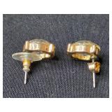 Collection of Pairs Gold Tone Fashion Earrings with Various Designs Collection of Pairs Gold Tone Fashion Earrings with Various Designs
