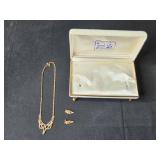 Vintage Crystal Necklace and Earring Set with Jewel House Box Vintage Crystal Necklace and Earring Set with Jewel House Box