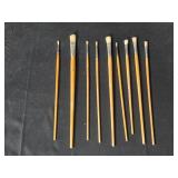 Collection of Vintage Paintbrushes, Glass Jars, Feather Duster, and Geometric Puzzle Collection of Vintage Paintbrushes, Glass Jars, Feather Duster, and Geometric Puzzle