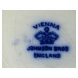 Johnson Bros England Vienna Flow Blue Porcelain Serving Bowl Johnson Bros England Vienna Flow Blue Porcelain Serving Bowl