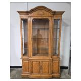 Light Oak China Cabinet with Glass Shelves and Storage 85x50x15 Light Oak China Cabinet with Glass Shelves and Storage 85x50x15