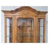 Light Oak China Cabinet with Glass Shelves and Storage 85x50x15 Light Oak China Cabinet with Glass Shelves and Storage 85x50x15
