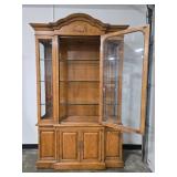 Light Oak China Cabinet with Glass Shelves and Storage 85x50x15 Light Oak China Cabinet with Glass Shelves and Storage 85x50x15