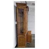 Light Oak China Cabinet with Glass Shelves and Storage 85x50x15 Light Oak China Cabinet with Glass Shelves and Storage 85x50x15