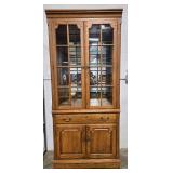 Oak China Cabinet Hutch with Glass Doors and Interior Shelves Oak China Cabinet Hutch with Glass Doors and Interior Shelves