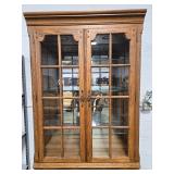 Oak China Cabinet Hutch with Glass Doors and Interior Shelves Oak China Cabinet Hutch with Glass Doors and Interior Shelves