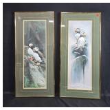 Pair of Framed Annette Hartzell Puffin Art Prints Limited Edition 30x14 Inches Pair of Framed Annette Hartzell Puffin Art Prints Limited Edition 30x14 Inches