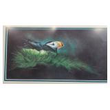 Framed Puffin Artwork by Annette Hartzell 1994, 12.5x20 Inches Framed Puffin Artwork by Annette Hartzell 1994, 12.5x20 Inches