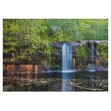 Framed Waterfall Landscape Art Print with Double Mat Framed Waterfall Landscape Art Print with Double Mat