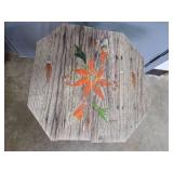 Pair of Wooden Folding Tray Tables with Hand-Painted Floral Designs Pair of Wooden Folding Tray Tables with Hand-Painted Floral Designs