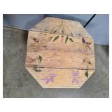 Pair of Wooden Folding Tray Tables with Hand-Painted Floral Designs Pair of Wooden Folding Tray Tables with Hand-Painted Floral Designs